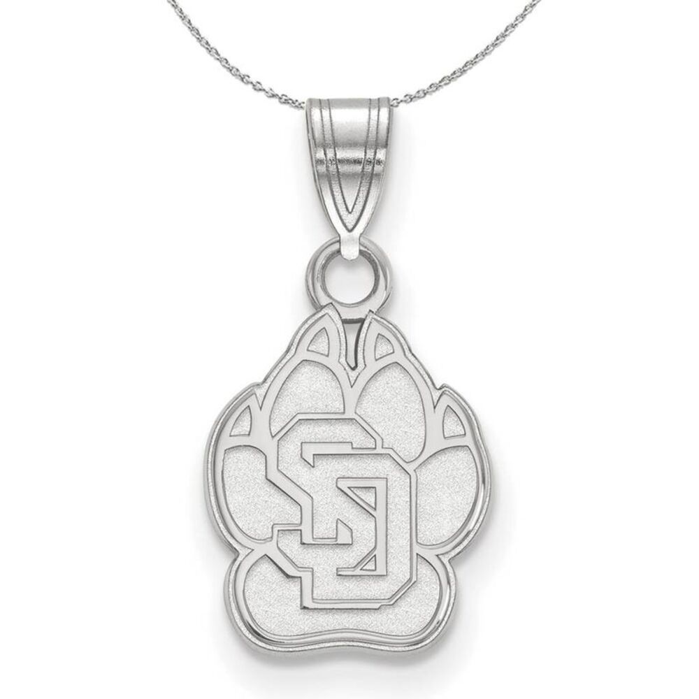 Sterling Silver South Dakota Small 'SD' Necklace - 24 Inch